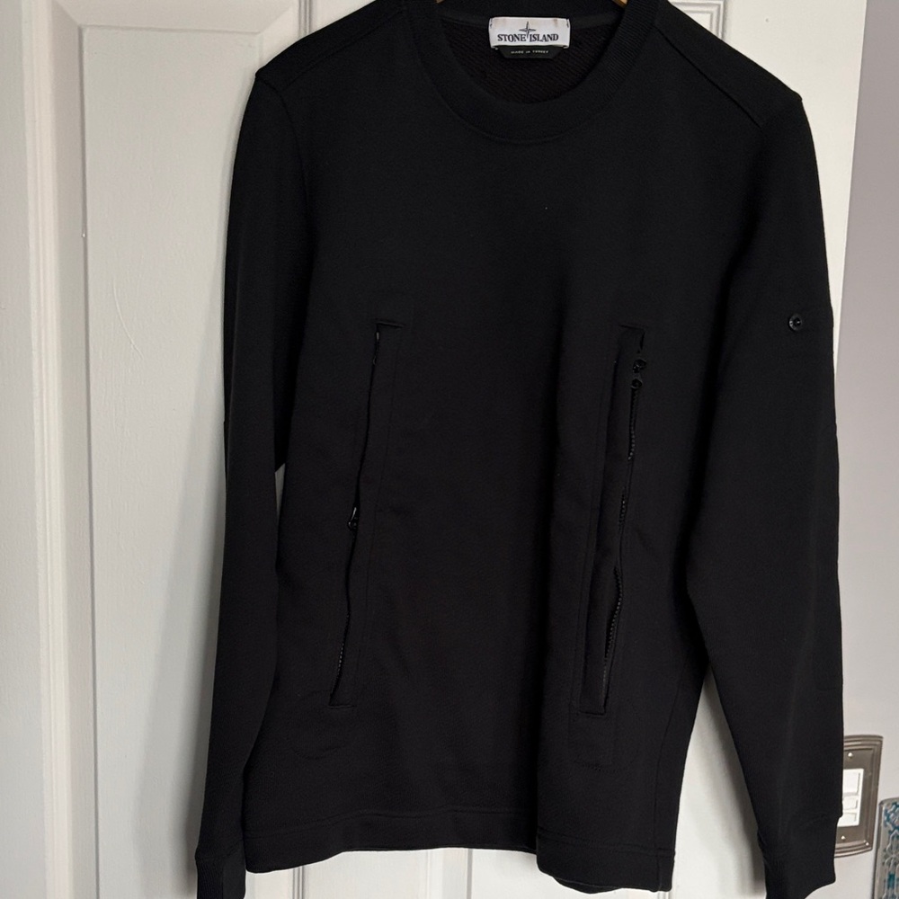 Stone Island Men's Black Crewneck Sweater